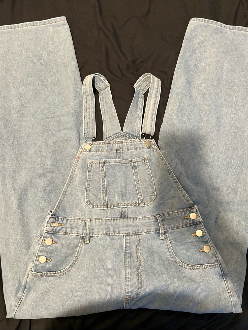 SHEIN Light Blue Denim Overalls Jumpsuit